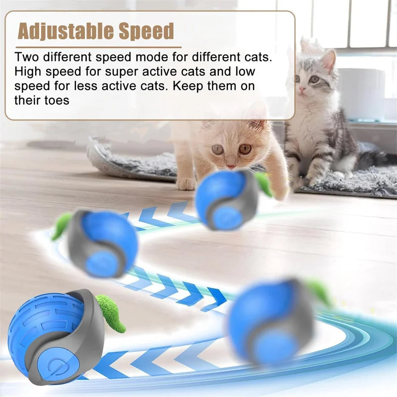 Smart Automatic Cat Toy Ball – USB Rechargeable Interactive Rolling & Bouncing