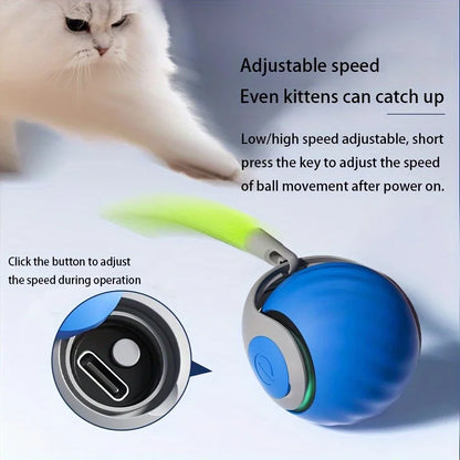 Smart Automatic Cat Toy Ball – USB Rechargeable Interactive Rolling & Bouncing