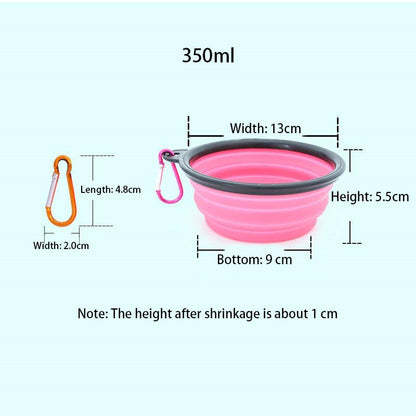 350/1000ml Large Collapsible Dog Folding Silicone Bowl (1-Pack)