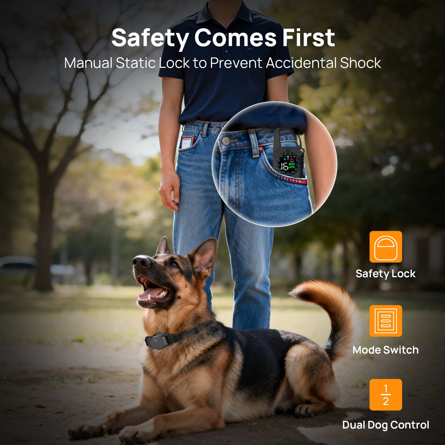 Astko T820-PRO Premium 3‑in‑1 Dog Training collar with wireless dog fence
