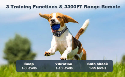2-in-1 Dog Training and Anti-Bark Collar (Up to 1640ft / 500m Range)
