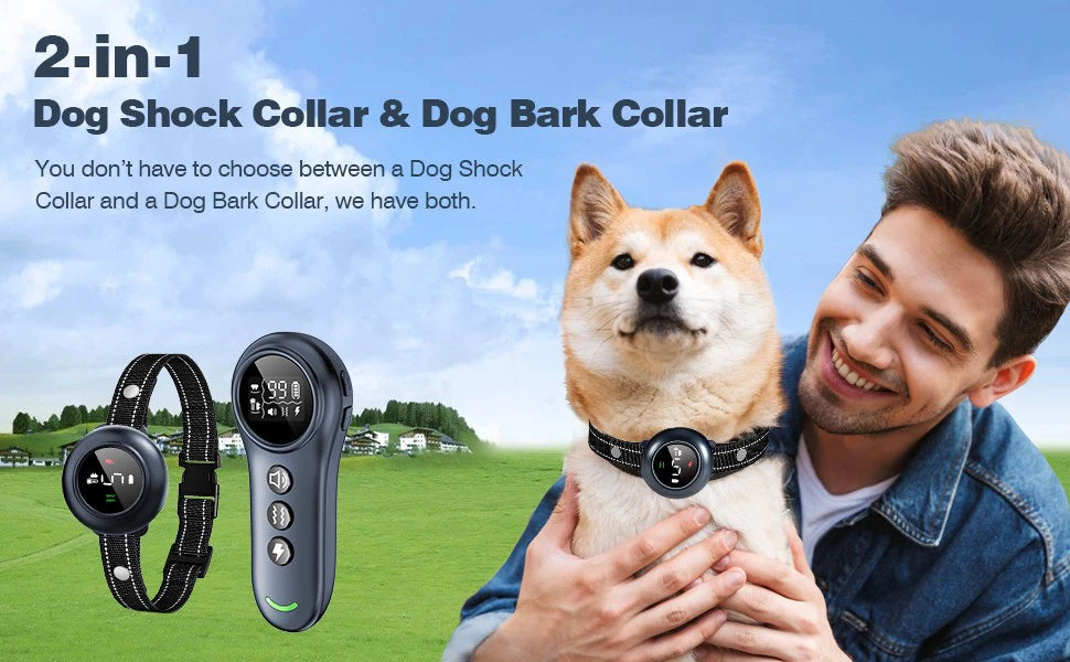 2-in-1 Dog Training and Anti-Bark Collar (Up to 1640ft / 500m Range)