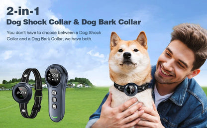2-in-1 Dog Training and Anti-Bark Collar (Up to 1640ft / 500m Range)